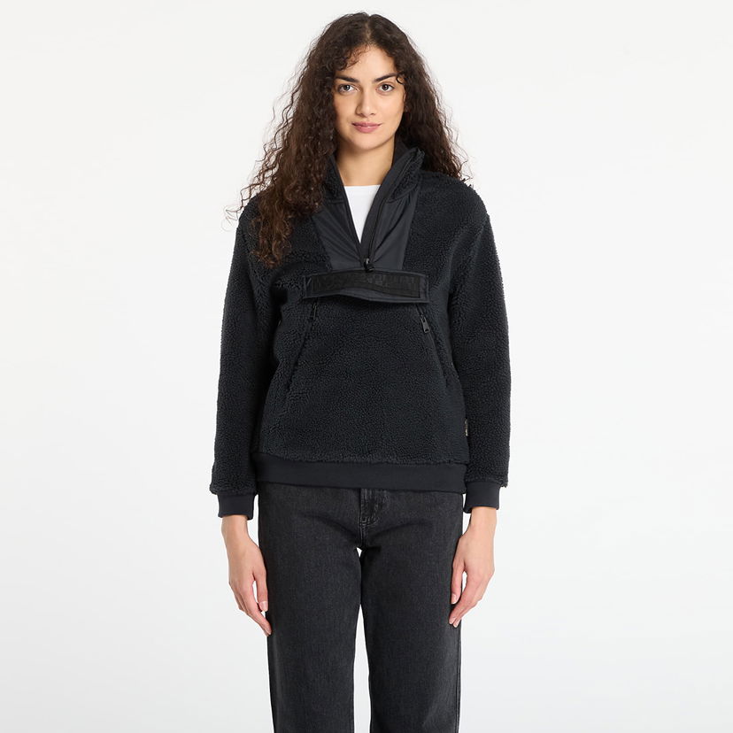 Dukserice Napapijri T-Seline Half-Zip Sherpa Fleece Pullover Crna | NP0A4HYO0411