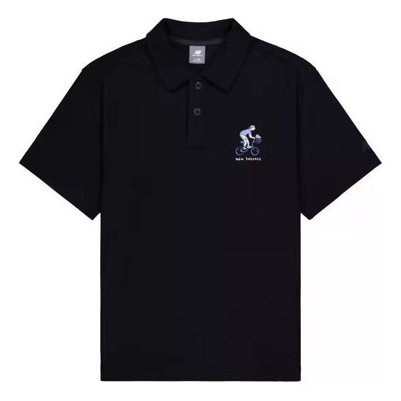Polo majica New Balance Graphic Print Polo Shirt Crna | NFE26061-BK