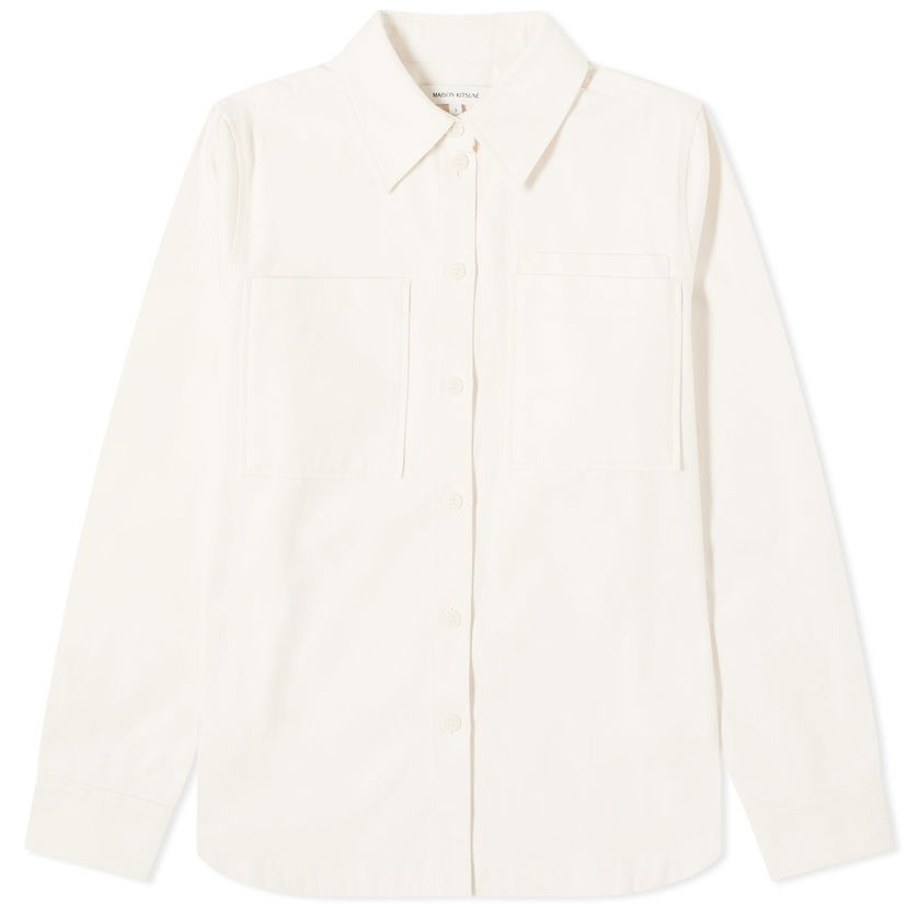 Košulja MAISON KITSUNÉ Fresh Cotton Overshirt, Size Large Bijela | MW00409WW0098-P705
