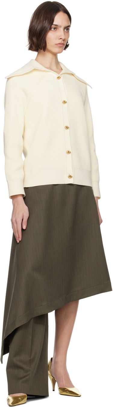 Džemper Bottega Veneta Bottega Veneta Rib Knit Cotton Cardigan Bijela | 829580 V59X0, 3