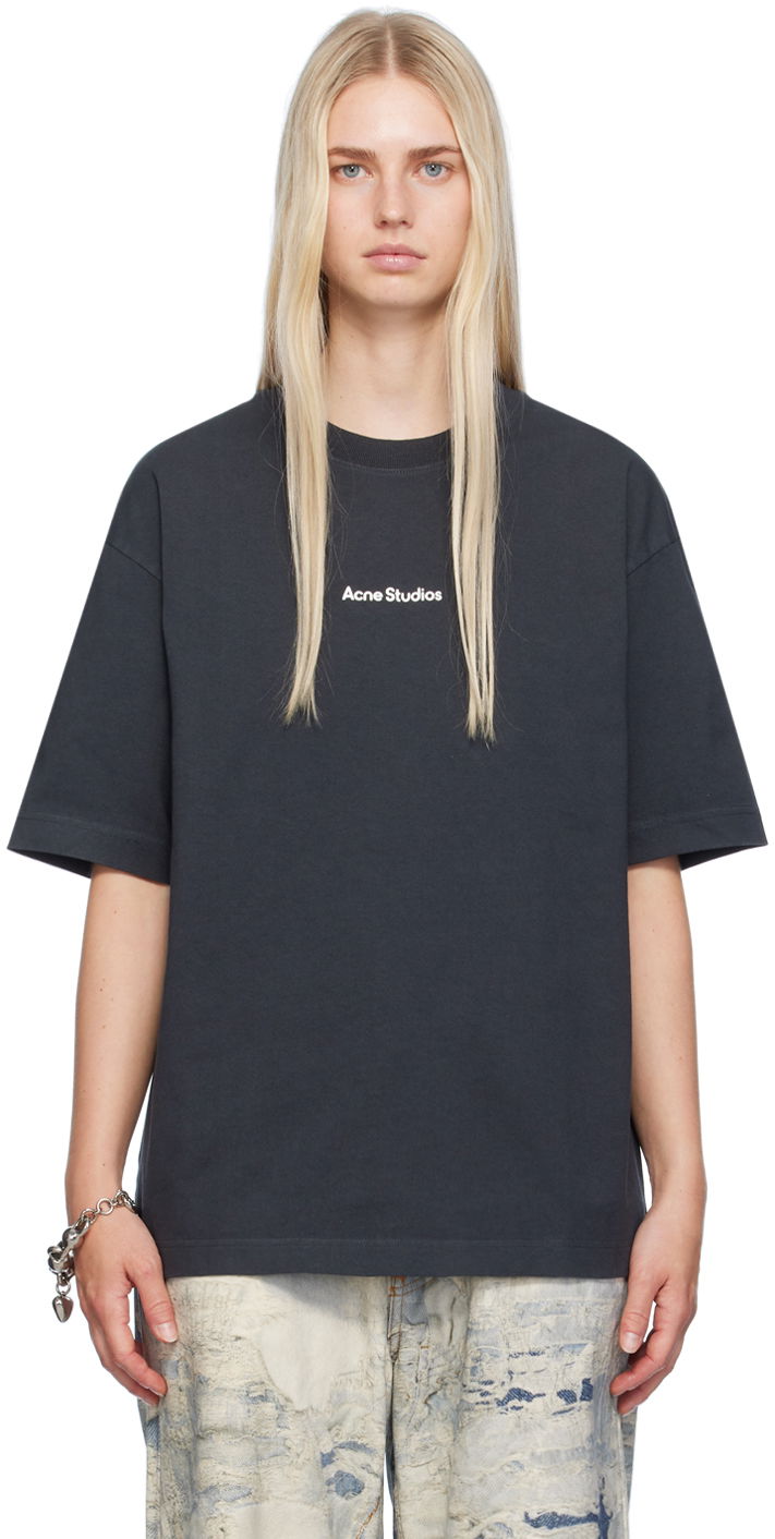 Majica kratkih rukava Acne Studios Black Printed T-Shirt Crna | CL0274-
