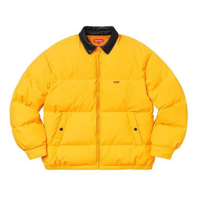 Pernata jakna Supreme Leather Collar Puffy Jacket Žuta | SUP-FW19-1029