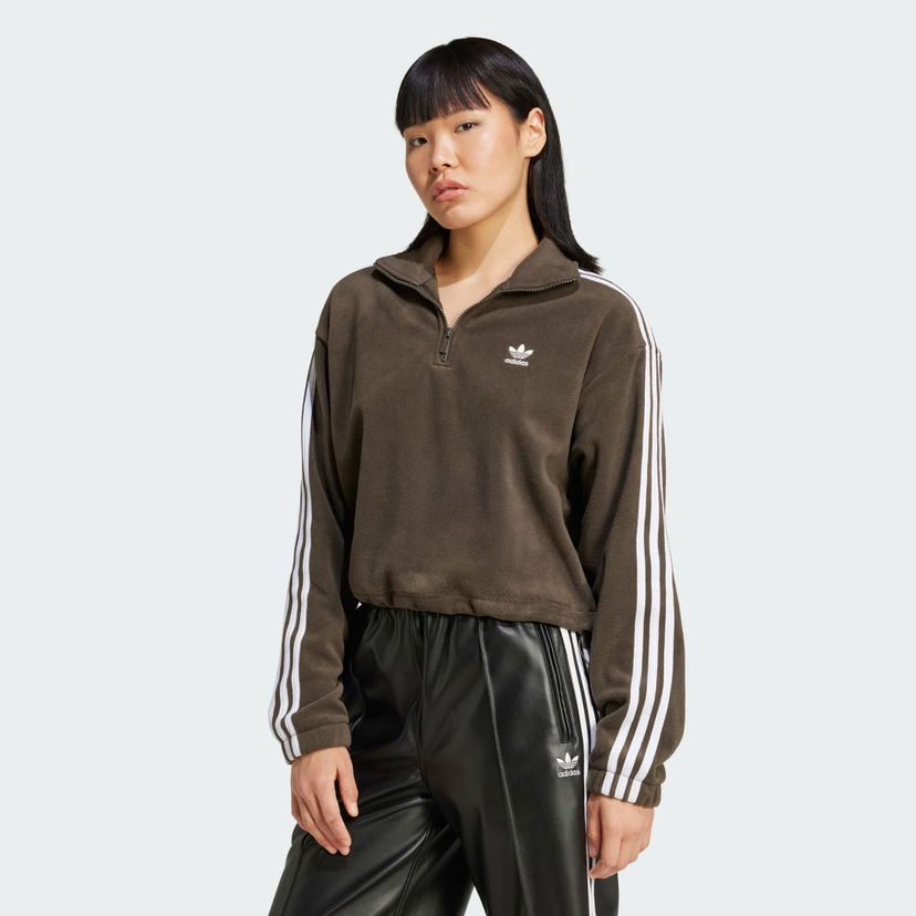 Dukserice adidas Performance Polar Fleece 1/2 Zip Loose Smeđa | IW3164