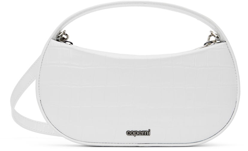 Ručna torbica Coperni Coperni Small Sound Swipe Croco Bag Bijela | COPBA72BIS838B