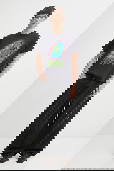 Jeans Maison Margiela MM6 Maison Margiela Wide-Leg Distressed Paint Splatter Jeans with Front Seam Detail Crna | SH0LA0011.M30011.966, 4