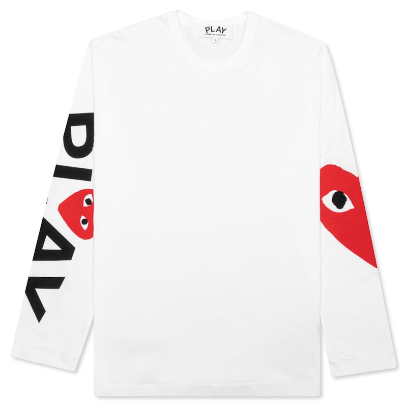 Majica kratkih rukava Comme des Garçons Play Big Heart Long Sleeve T-Shirt Bijela | AZ-T257-051-1