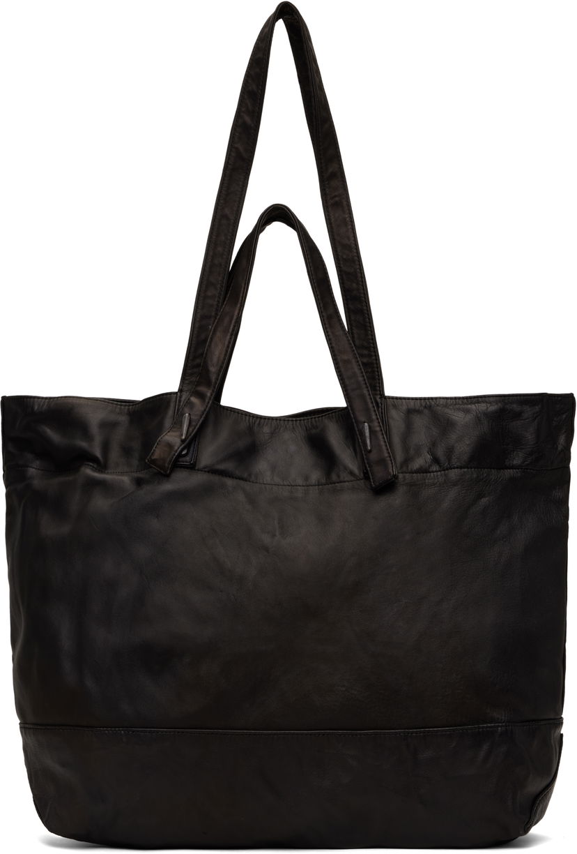 Tote bag Yohji Yamamoto YOHJI YAMAMOTO Horse Double Handle Leather Tote Crna | HP-I01-770