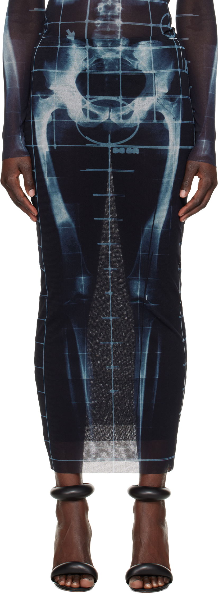 Haljina Jean Paul Gaultier Jean Paul Gaultier 'The Squeletor' Maxi Skirt Crna | 25/33-F-JU144-T580-005956