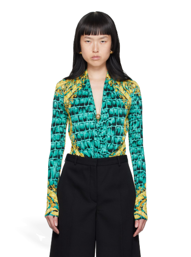 Majica kratkih rukava Versace Baroccodile Bodysuit Plava | 1005321_1A08942