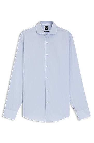 Košulja BOSS Slim-fit Striped Cotton Twill Shirt Plava | 50545826