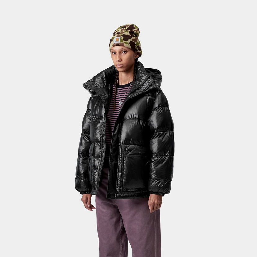 Pernata jakna Carhartt WIP Benson Puffer Hooded Jacket Crna | I035370_9