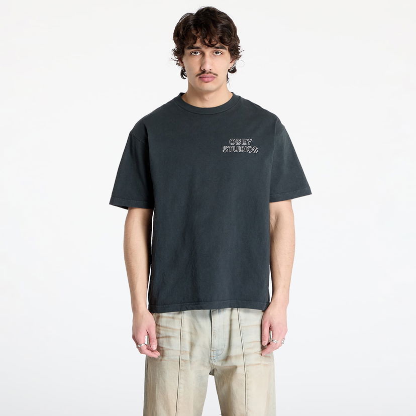 Majica kratkih rukava OBEY OBEY Studios Outline T-Shirt Crna | 167924095-PTB
