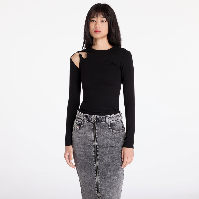 Majica kratkih rukava HELIOT EMIL Etheria Long Sleeve Top with Cutouts Crna | AW24_W_13_071_BLK01
