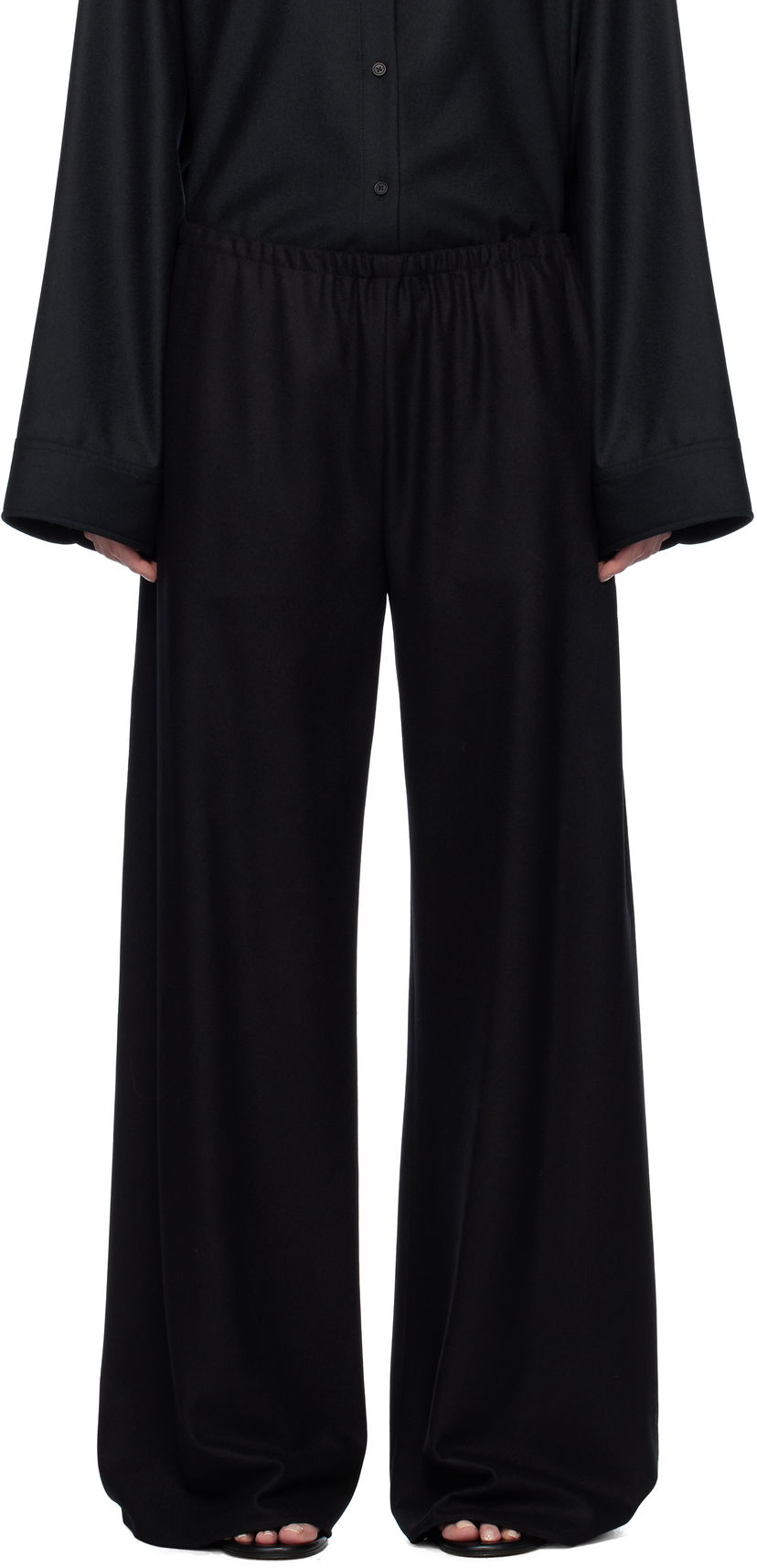 Hlače The Row The Row Gala Wide-Leg Trousers Crna | 1766-W3301