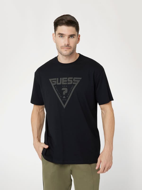 Majica kratkih rukava GUESS Triangle Logo Graphic T-Shirt Crna | Z4BI02I3Z14