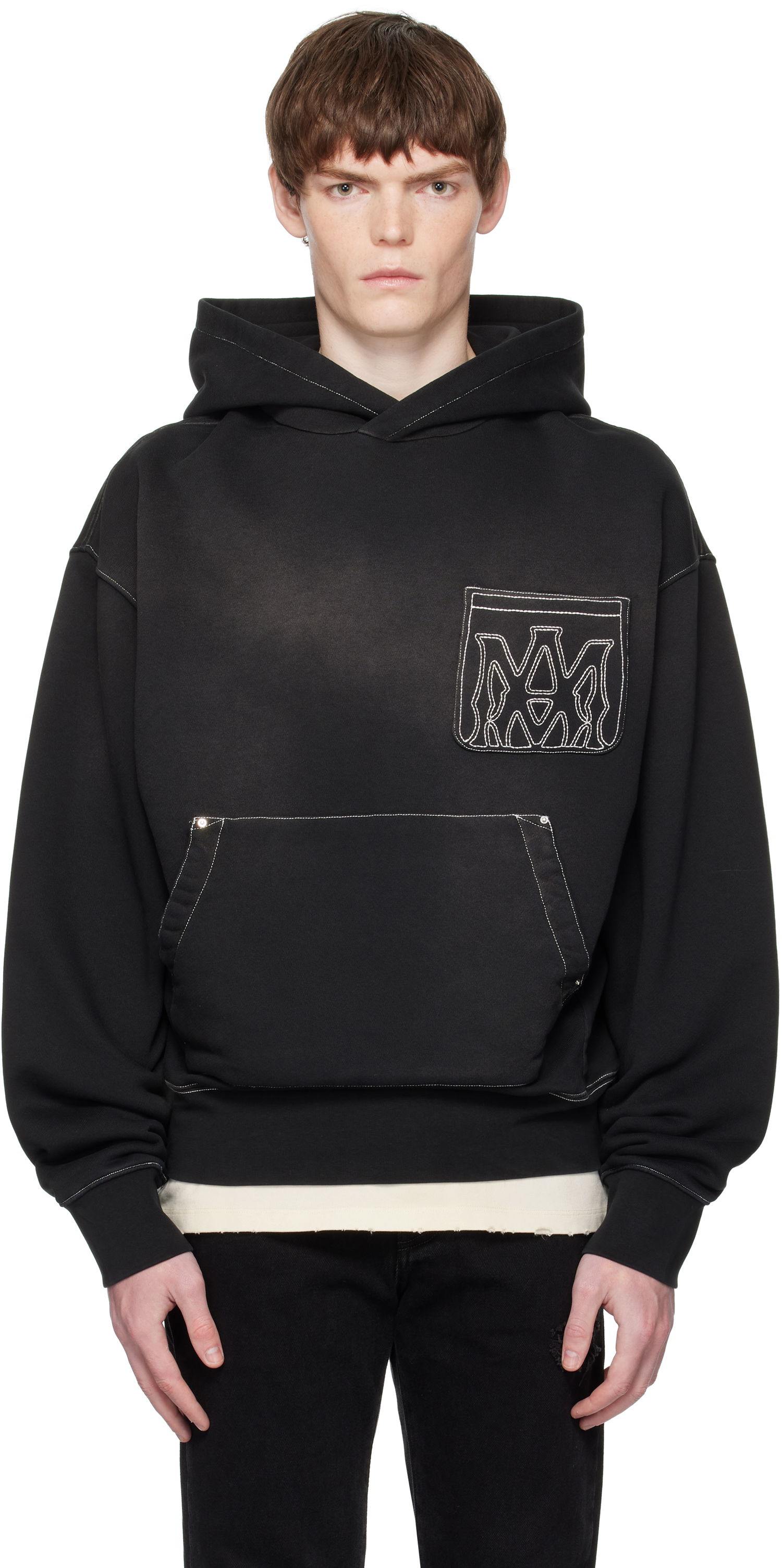 Dukserice AMIRI AMIRI MA Outline Oversized Hoodie Crna | AMJYHD1120, 0