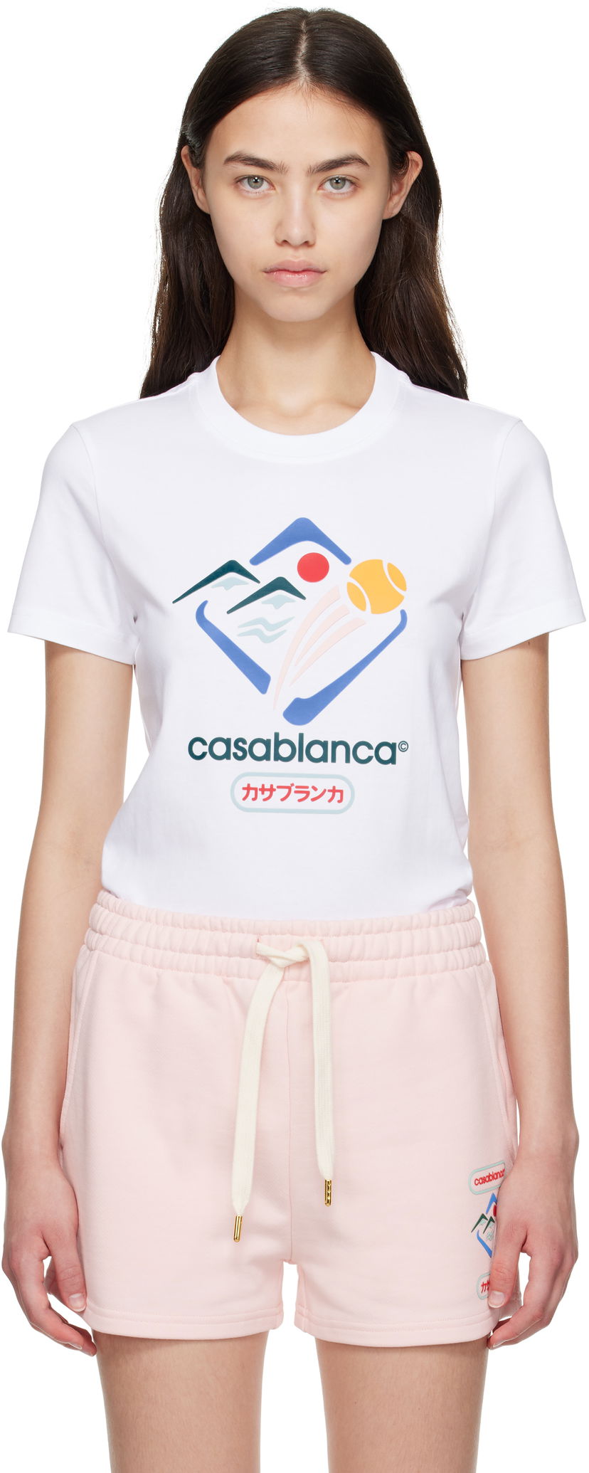 Majica kratkih rukava Casablanca Casablanca Montagne Sportif T-Shirt Bijela | WPF25-JTS-020-01