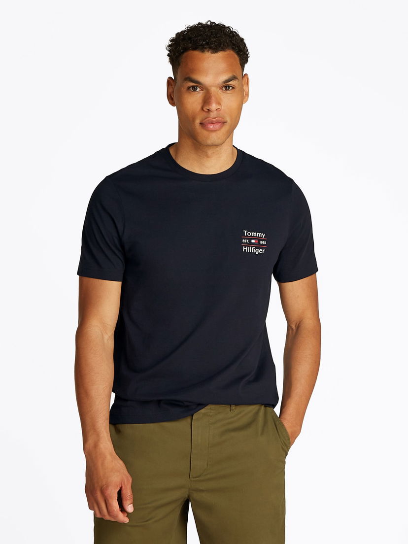 Majica kratkih rukava Tommy Hilfiger Tommy Hilfiger Stack T-Shirt Tamnoplava | MW0MW38622DW5