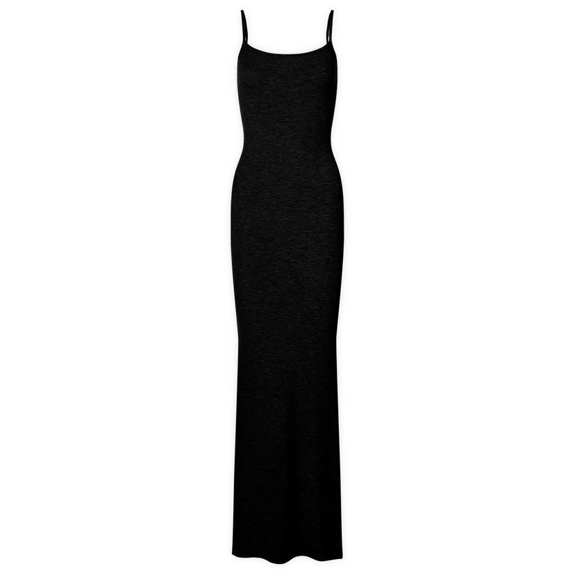 Haljina SKIMS Soft Lounge Long Slip Dress Crna | AP-DRS-0596-ON