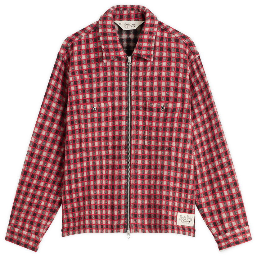 Košulja Brain Dead Brain Dead Check Mate Flannel Zip Shirt, Size Large Crvena | BDF25T160047-BML