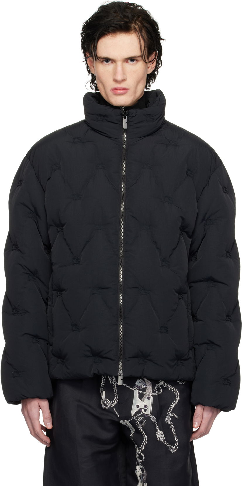 Pernata jakna Burberry Preston Padded Down Jacket Crna | 8108402