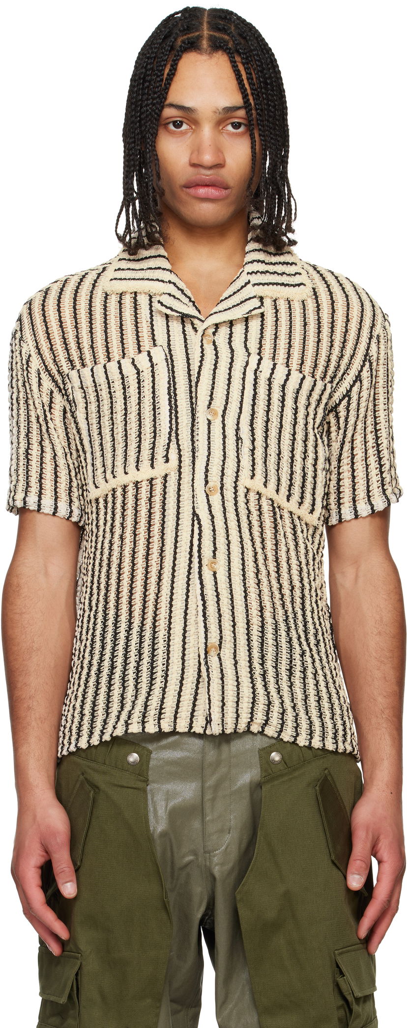 Košulja Andersson Bell Andersson Bell Sheer Knit Striped Shirt Bež | atb1235m