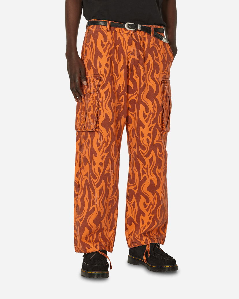Cargo hlače ERL Flame Print Cargo Pants Narančasta | ERL08P006 1