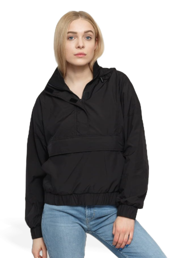 Vjetrovka Urban Classics Ladies Panel Pull Over Jacket Crna | TB2667