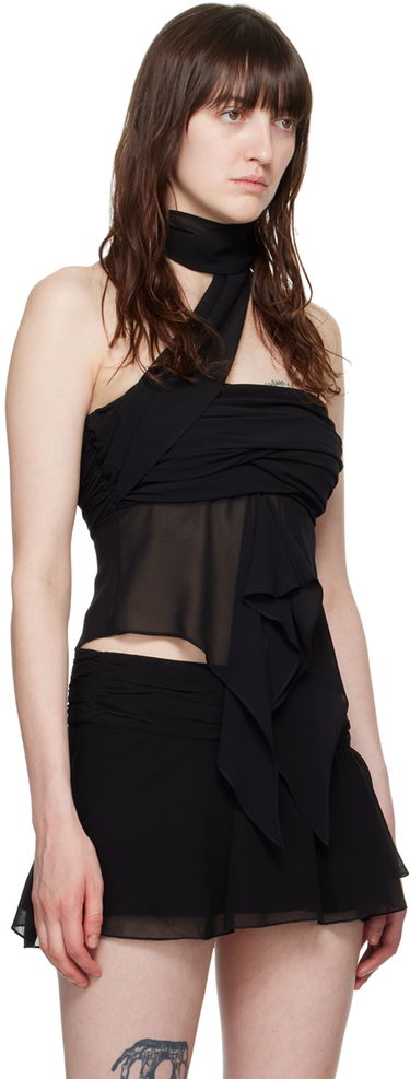 Majica bez rukava GUIZIO Guizio Wrap Camisole Top Crna | H23115W034, 4