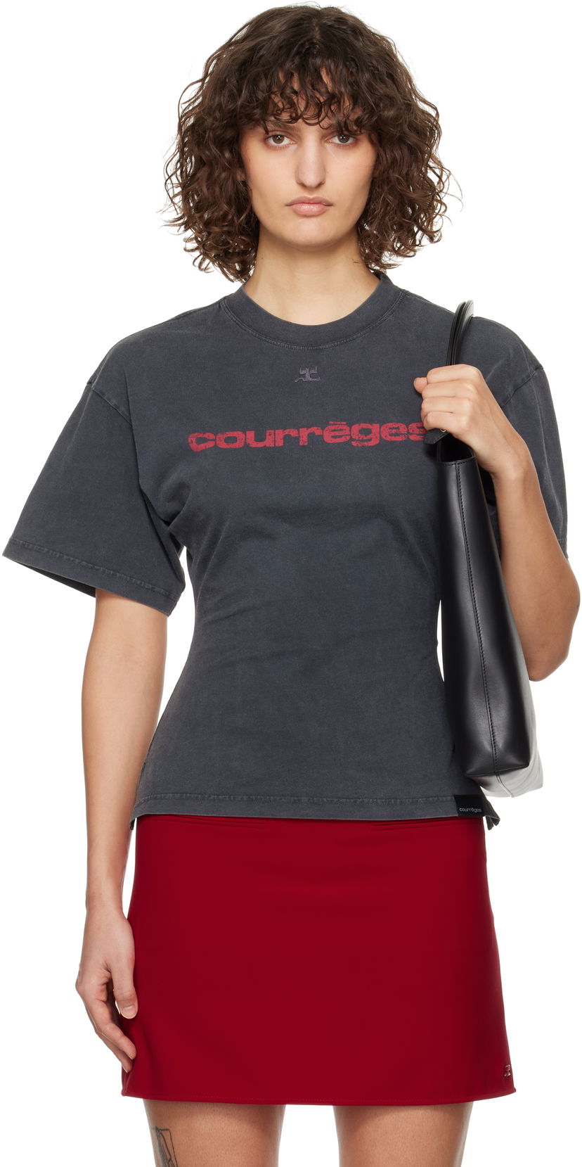 Majica kratkih rukava Courrèges Courrèges Fitted Printed T-Shirt Siva | 125JTS168JS0109