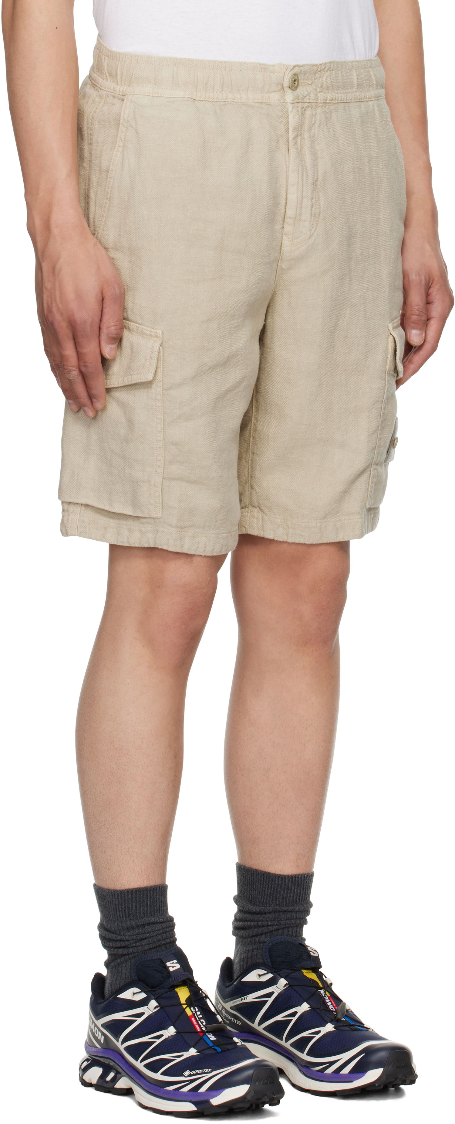 Kratke hlače Stone Island Stone Island Diagonal Linen Shorts Bež | K1S15 L100001 S00F8, 1