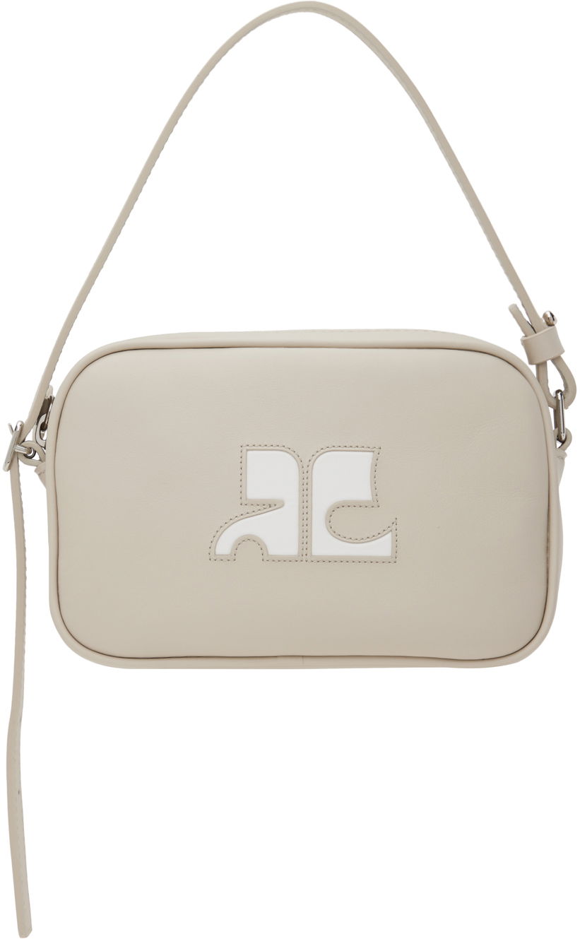 Torba za rame Courrèges Slim Leather Camera Bag Bež | 124GSA092CR0027