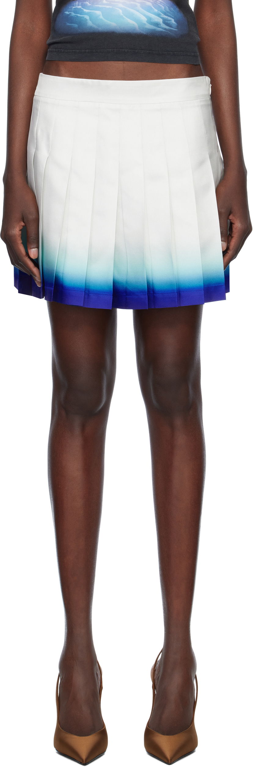 Suknja Casablanca Casablanca Casa Way Skate Pleated Silk Miniskirt Višebojno | WS25-SK-032-01