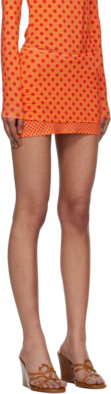 Suknja Miaou Miaou Elektra Polka Dot Print Miniskirt Narančasta | 4014LJBRRP, 1