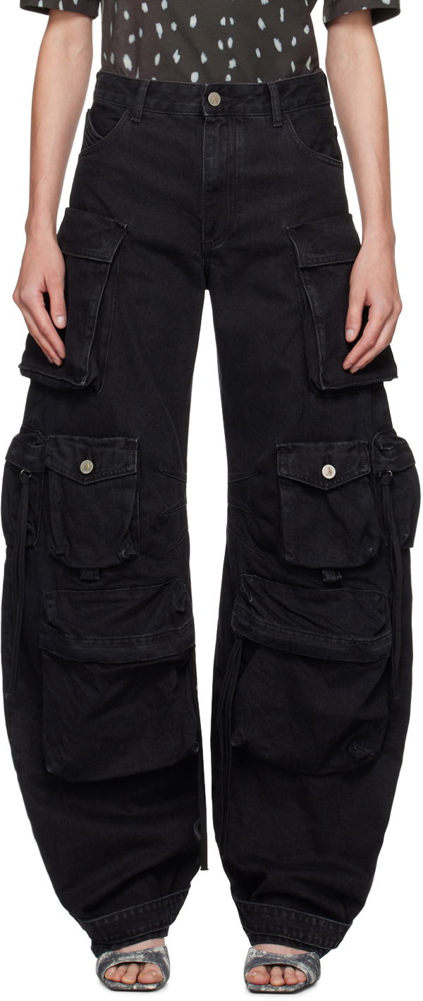 Jeans The Attico Attico Fern Cargo Jeans Crna | 236WCP84 D066