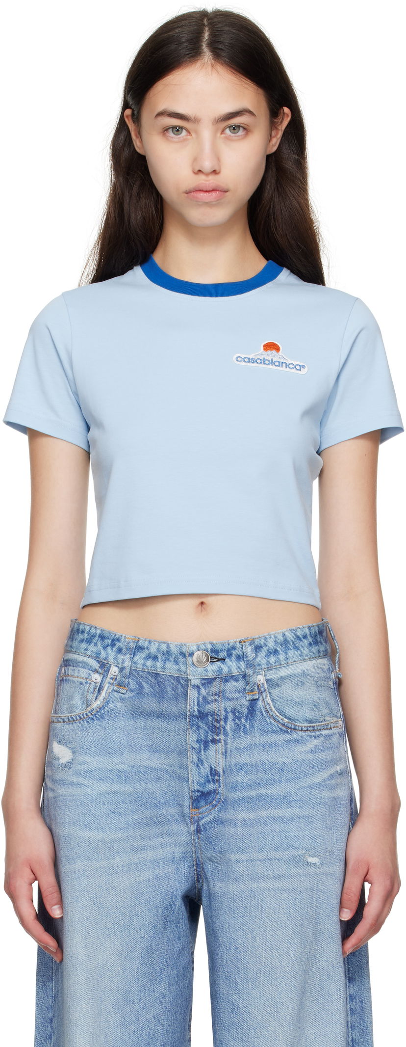 Crop top Casablanca Casablanca Montage Cropped T-Shirt Plava | WPF25-JTS-009-02