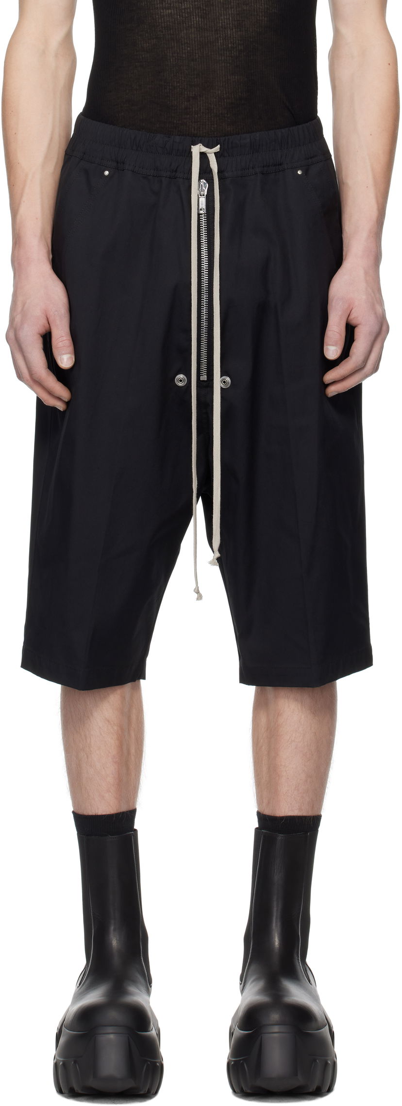 Kratke hlače Rick Owens Rick Owens Hollywood Bela Pods Shorts Crna | RU01E5349 TE