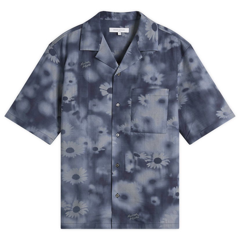 Košulja MAISON KITSUNÉ Maison Kitsuné Photo Flower Resort Shirt, Size Large Plava | OM00421WW9054-0227