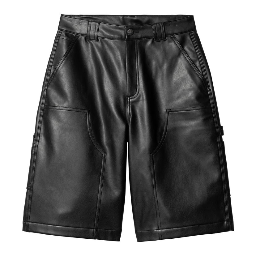Kratke hlače Carhartt WIP Leather Carpenter Shorts Crna | I034448_4