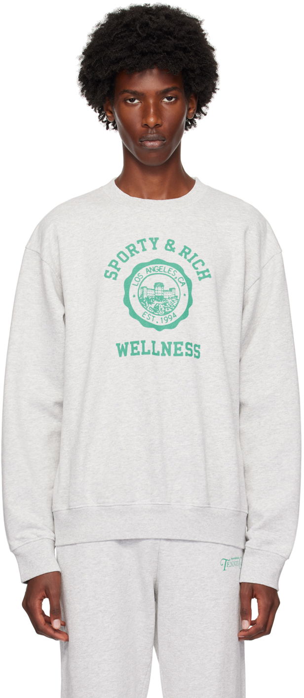 Majica kratkih rukava Sporty & Rich Gray Emblem Sweatshirt Siva | WS067S416EH