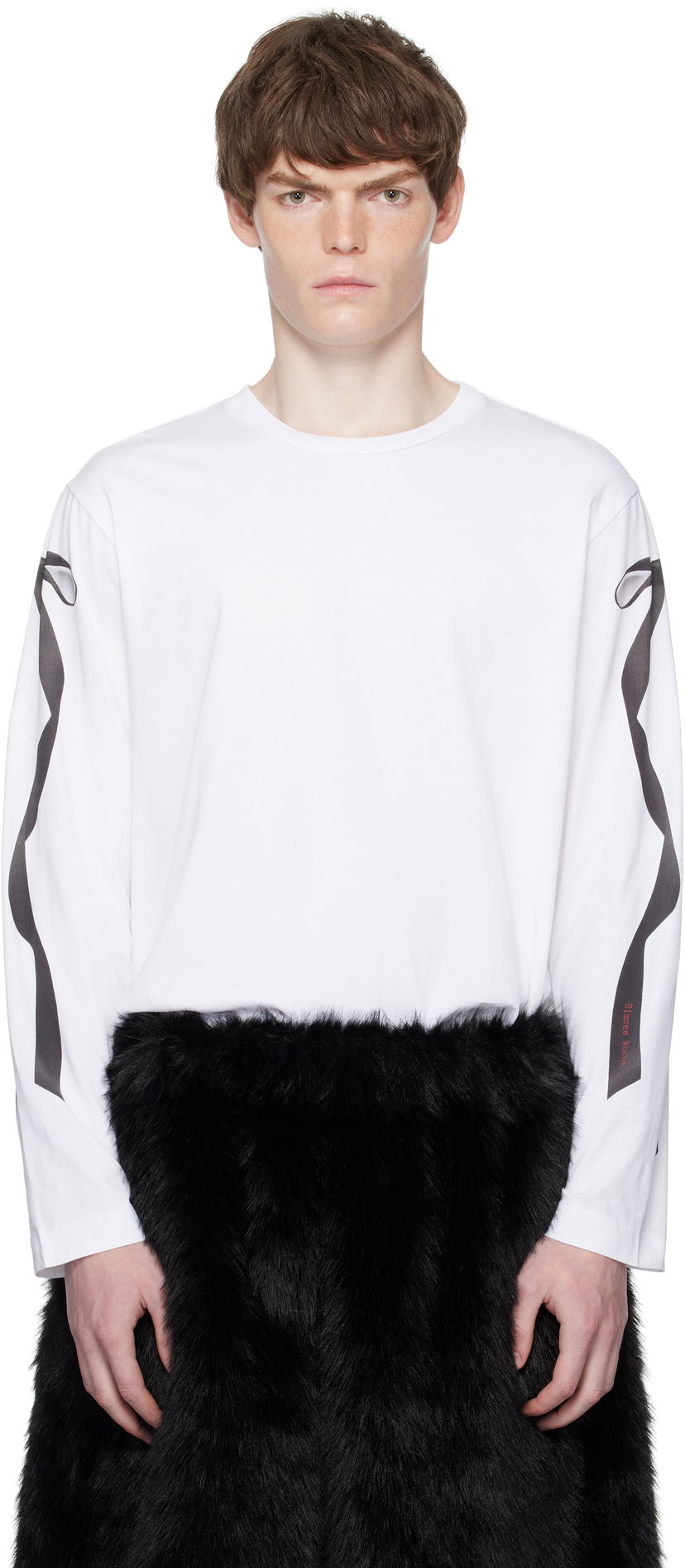 Majica kratkih rukava Simone Rocha Simone Rocha Ribbon Bow Tail Long Sleeve T-Shirt Bijela | 5194P54-M 0569