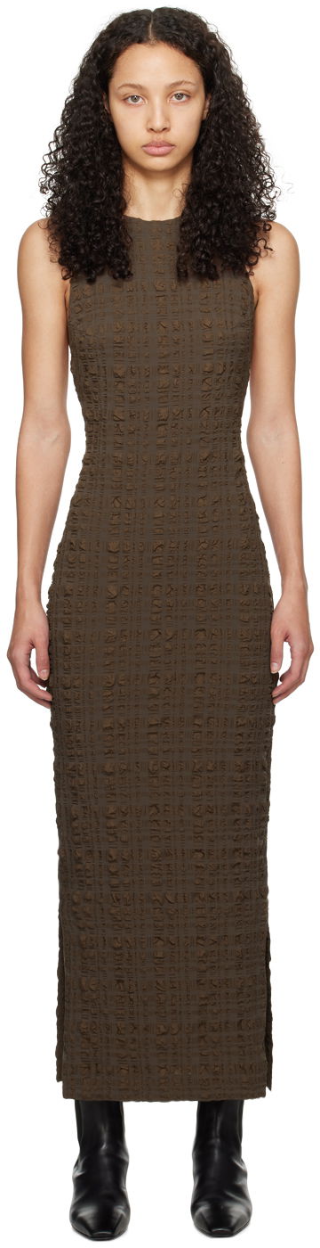 Haljina Nanushka Sterre Midi Dress Smeđa | NW24RSDR03578