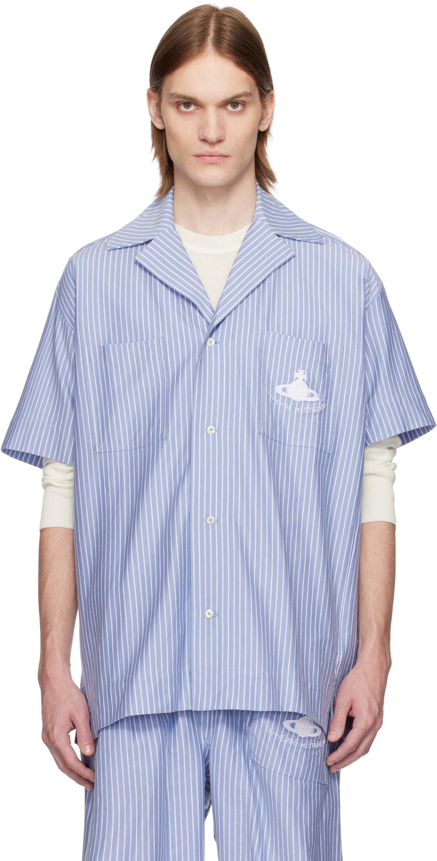 Košulja Vivienne Westwood Vivienne Westwood Striped Camp Shirt Plava | 2401003H-J009D-, 0