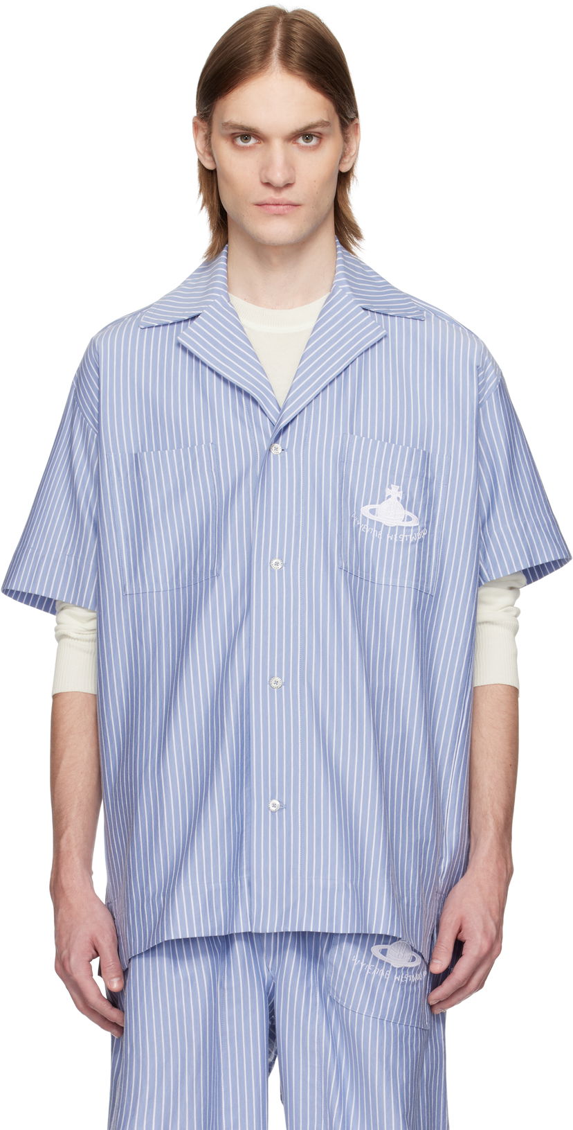Košulja Vivienne Westwood Vivienne Westwood Striped Camp Shirt Plava | 2401003H-J009D-