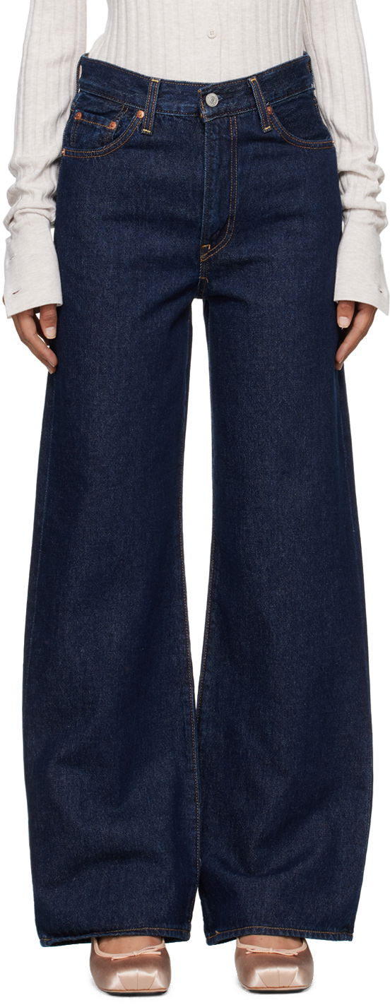 Jeans Levi's Ribcage Wide Leg Jeans Plava | A6081-0019