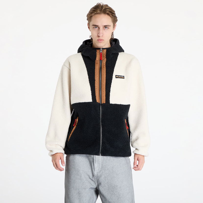 Dukserice Columbia Sweatshirt Backbowl™ II Remastered Full Zip Hoodie Chalk/ Black M Bež | 2090801191