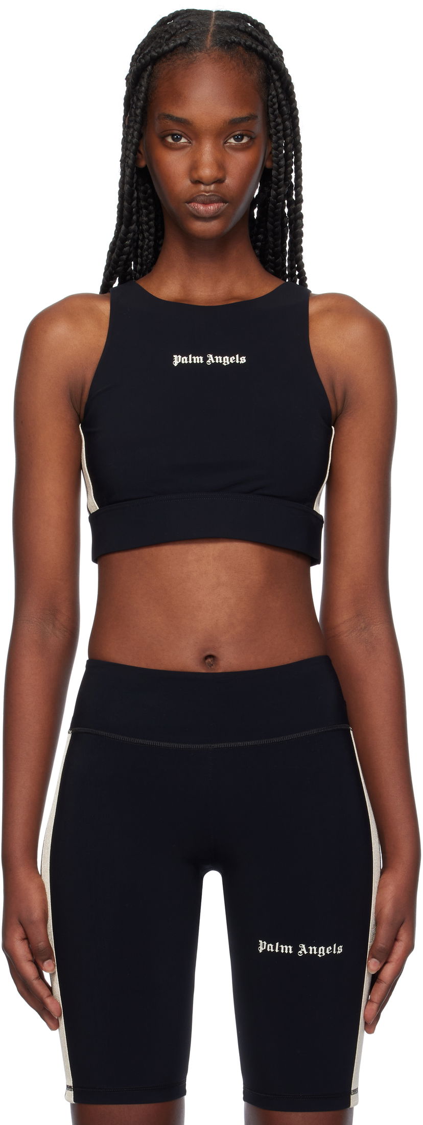 Grudnjak Palm Angels Training Crop Sport Top Crna | PWVO001C99FAB0031003