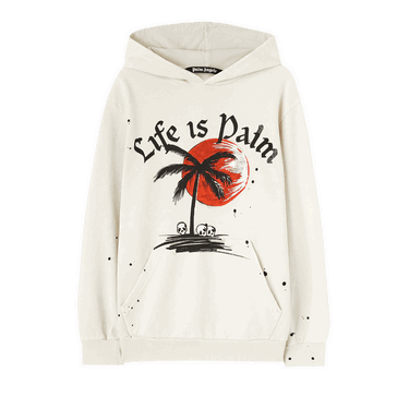 Dukserice Palm Angels GD Sunset Palm Hoodie Bijela | PMBB117F22FLE0050310, 0