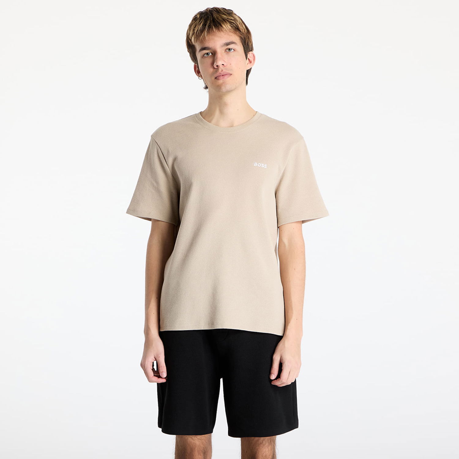Majica kratkih rukava BOSS Hugo Boss Men's Waffle Tee Bež | 50535891-275, 0
