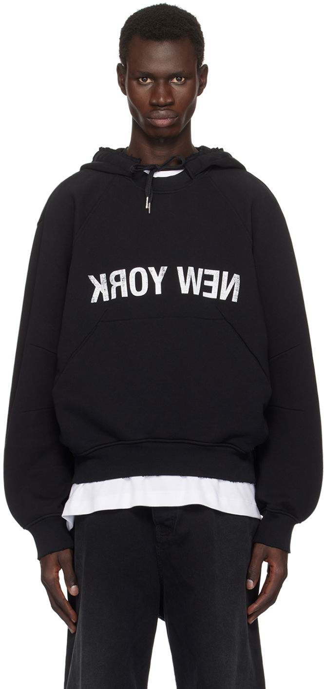 Dukserice Helmut Lang 'New York' Graphic Print Hoodie Crna | O06HM515